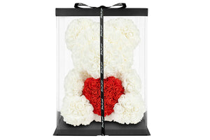 Marble white deluxe Rosebear 40CM