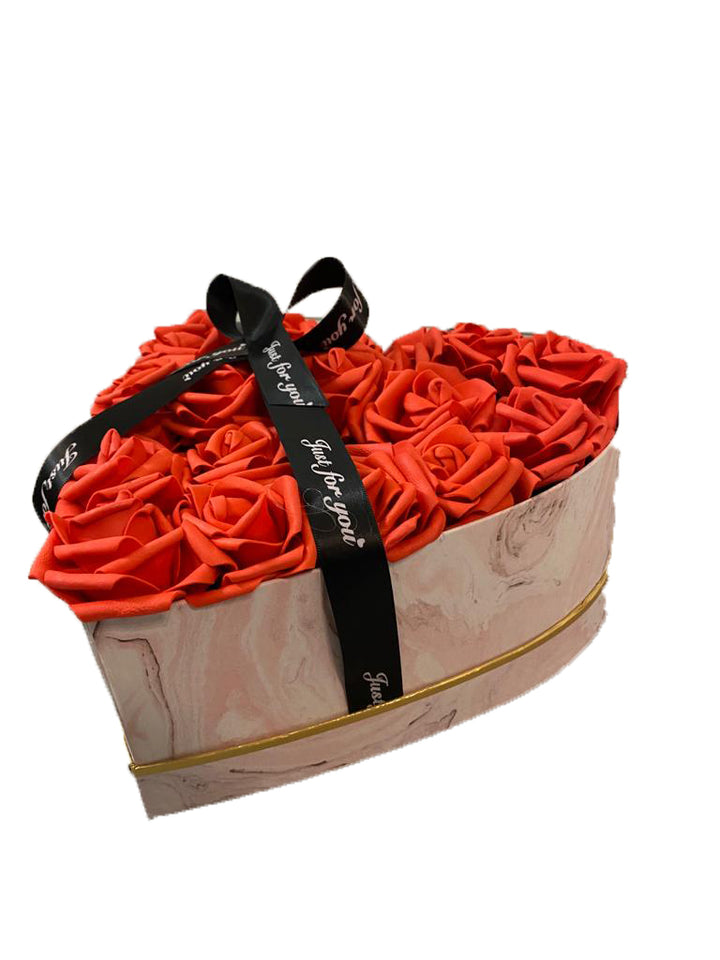 Flowerbox Heart  Marble Rose